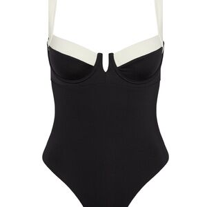 Black and White One-Piece Swimsuit